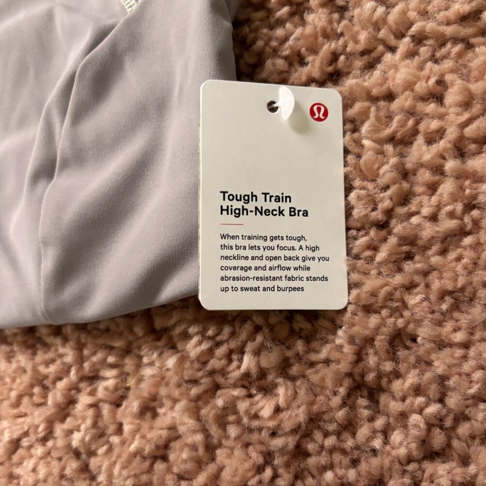Lululemon NWT Tough Train High Neck Bra Mauve Grey / Light Sage Womens Size 6 - Picture 4 of 10